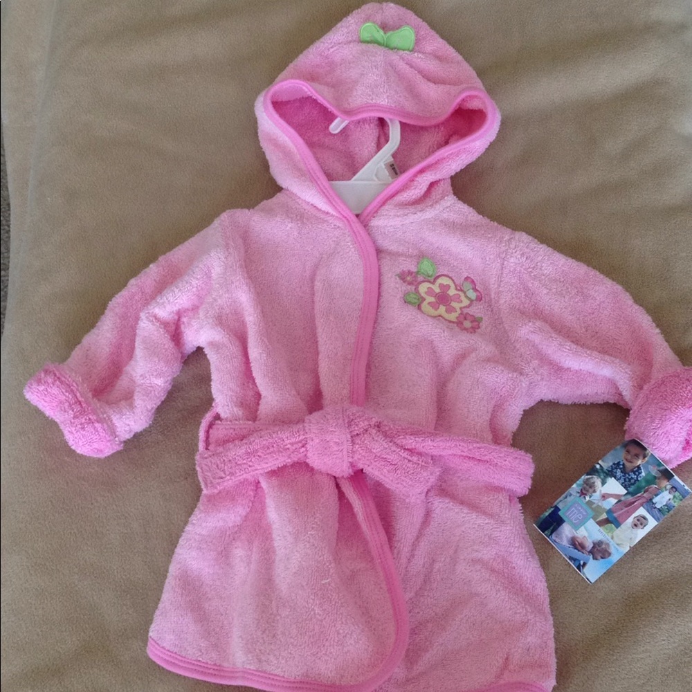 New baby girl bath robe 0-9 months